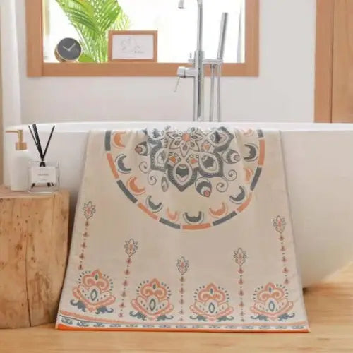 Premium Cartoon Animal Print Gauze Bath Towel - 70x140cm Soft Absorbent(Sun God 70*140) - Home & Garden > Bedding >