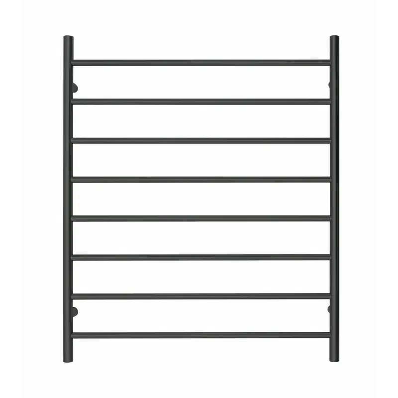 Premium Matte Black Heated Towel Rack - 8 Bars Round Design AU Standard 1000x850mm Wide - Furniture > Living Room >