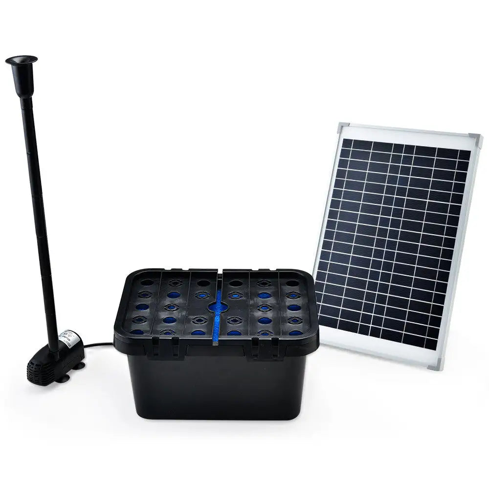 PROTEGE 10W Solar Powered Water Fountain Pump Pond Kit with Eco Filter Box - Home & Garden > Fountains