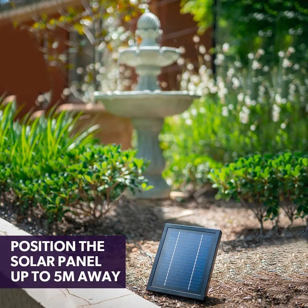 PROTEGE 3 Tier Solar Powered Water Feature Fountain Bird Bath - Light Grey - Home & Garden > Fountains