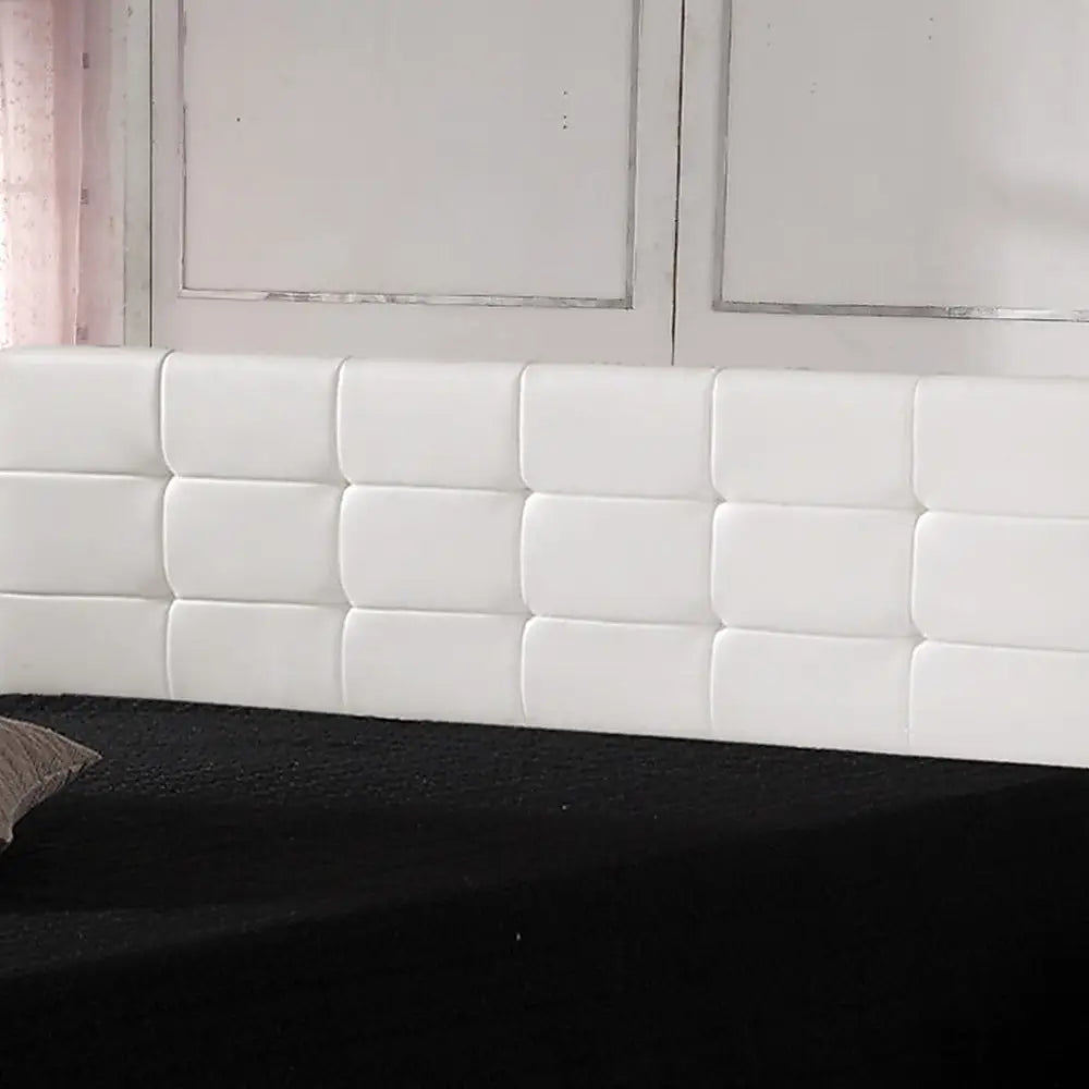 PU Leather King Bed Deluxe Headboard Bedhead - White - Furniture > Bedroom