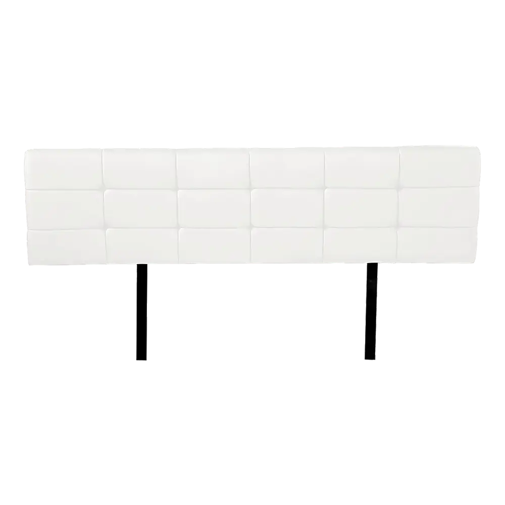 PU Leather King Bed Deluxe Headboard Bedhead - White - Furniture > Bedroom