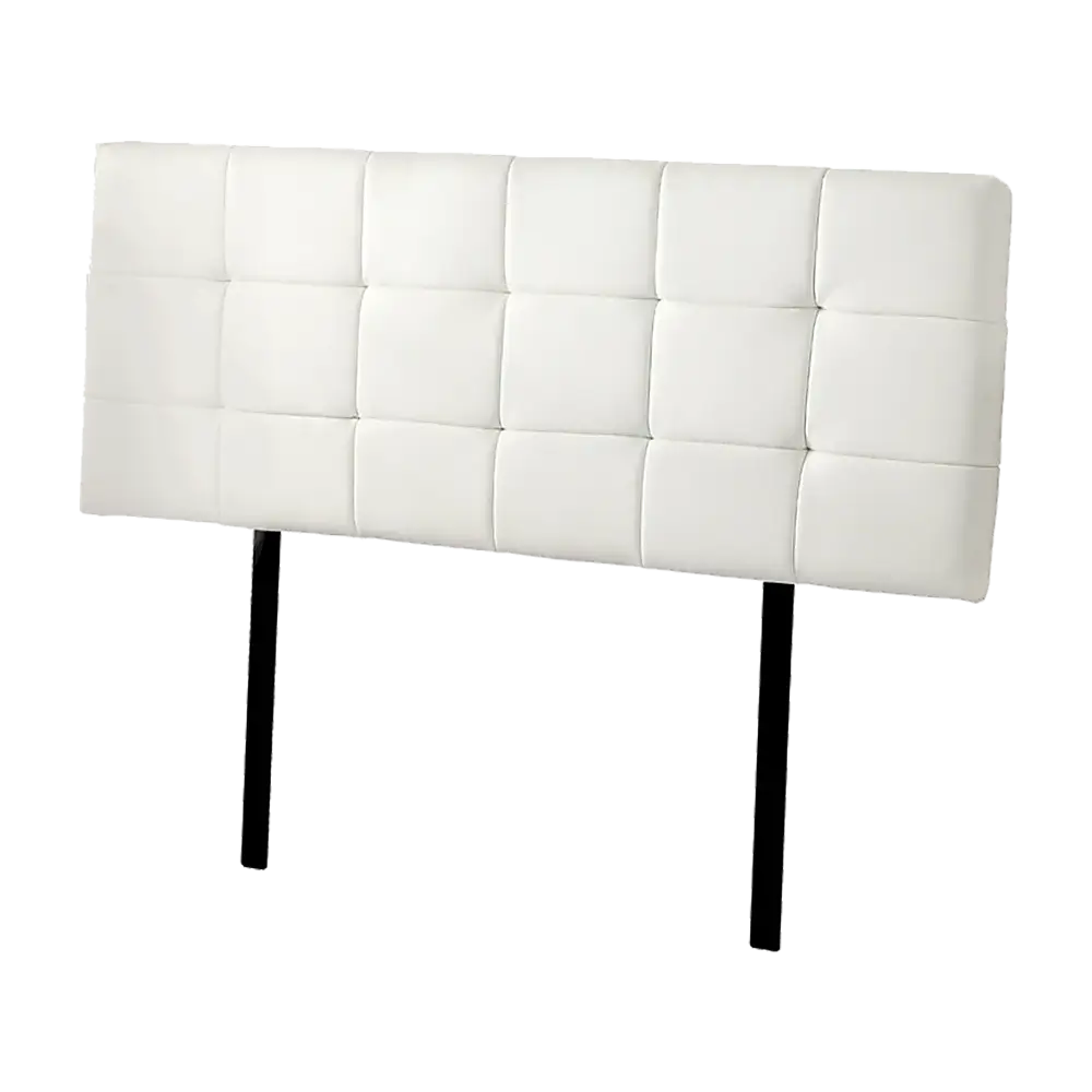PU Leather Queen Bed Deluxe Headboard Bedhead - White - Furniture > Bedroom