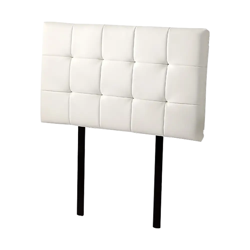 PU Leather Single Bed Deluxe Headboard Bedhead - White - Furniture > Bedroom