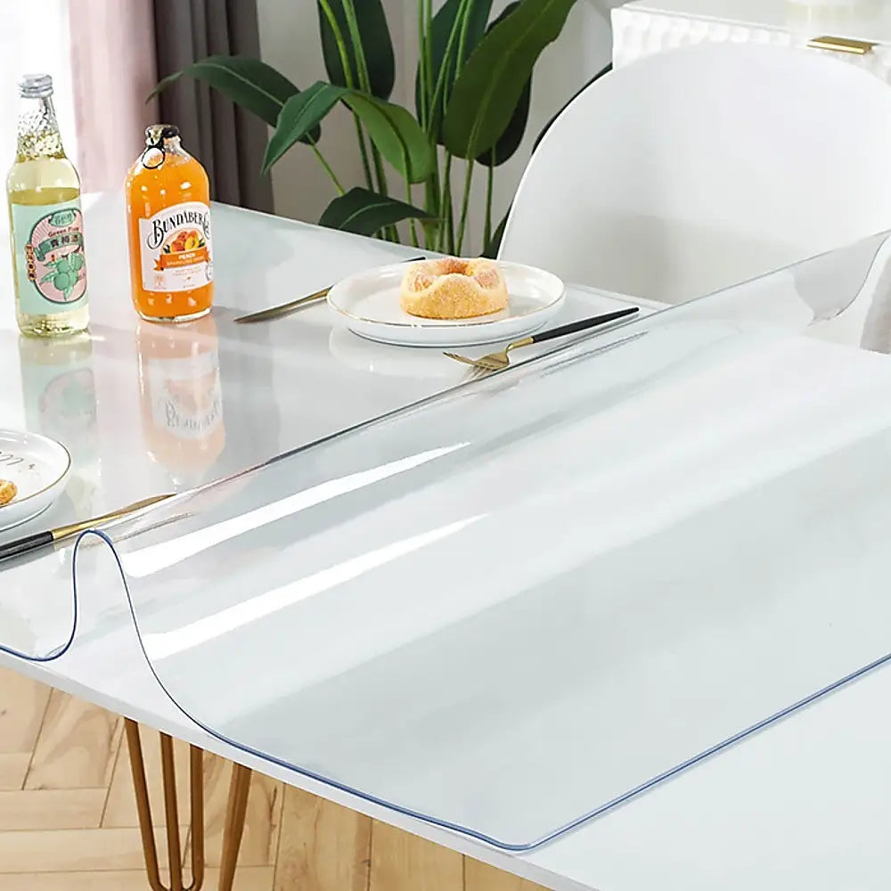 PVC Tablecloth Protector 107X213.4CM Clear Plastic Table Cloth Cover Transparent - Home & Garden > Kitchenware