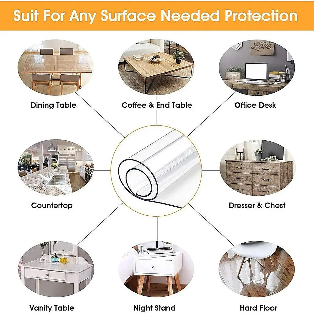 PVC Tablecloth Protector Table Cover Dining Table Cloth Plastic 2800x1170mm 2.0mm - Home & Garden > Kitchenware
