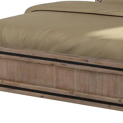 Queen Size Silver Brush Bed Frame in Acacia Wood Construction - Furniture > Bedroom