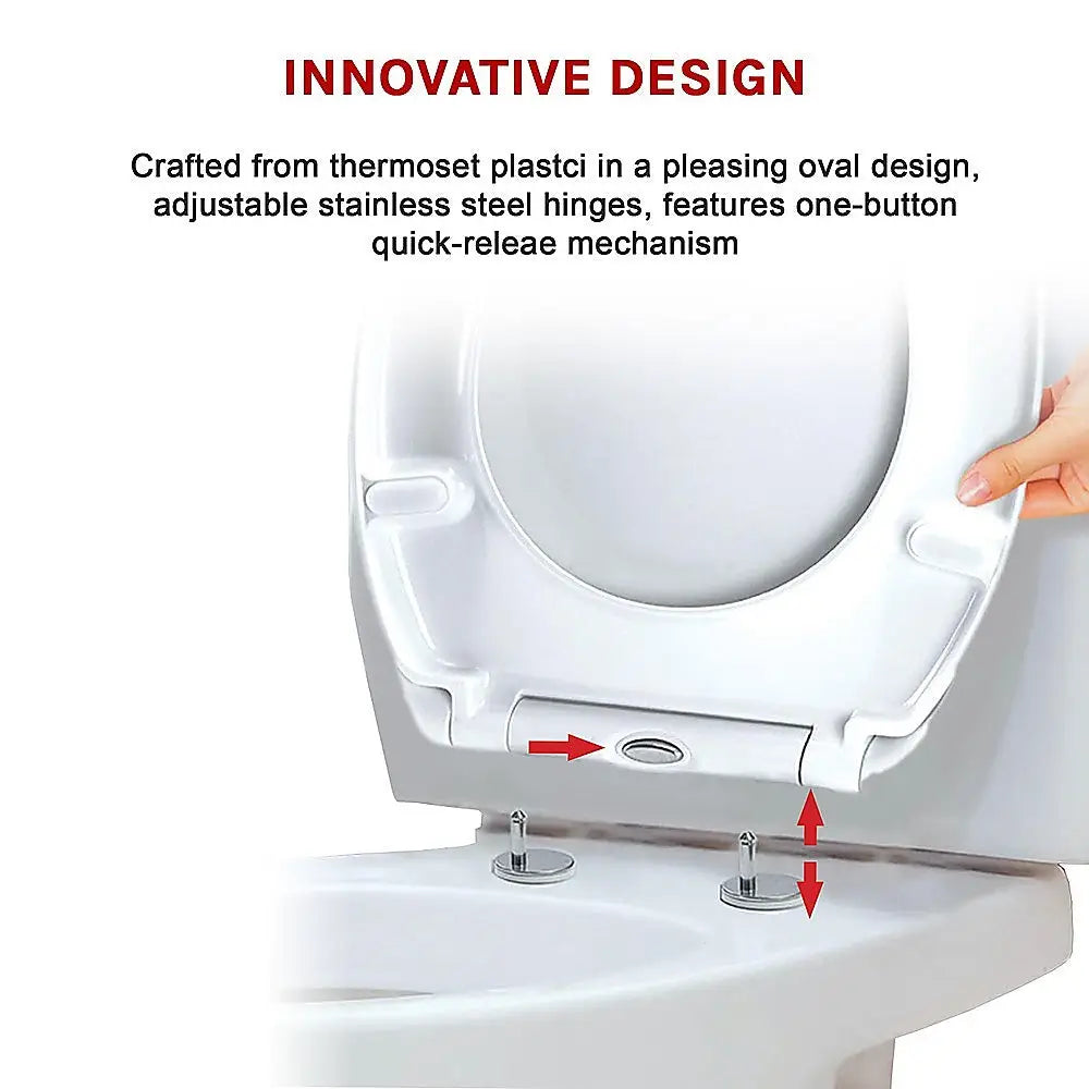 Quick Release Soft Close Toilet Seat White Bathroom Heavy Duty - Health & Beauty > Personal Care > Back Care