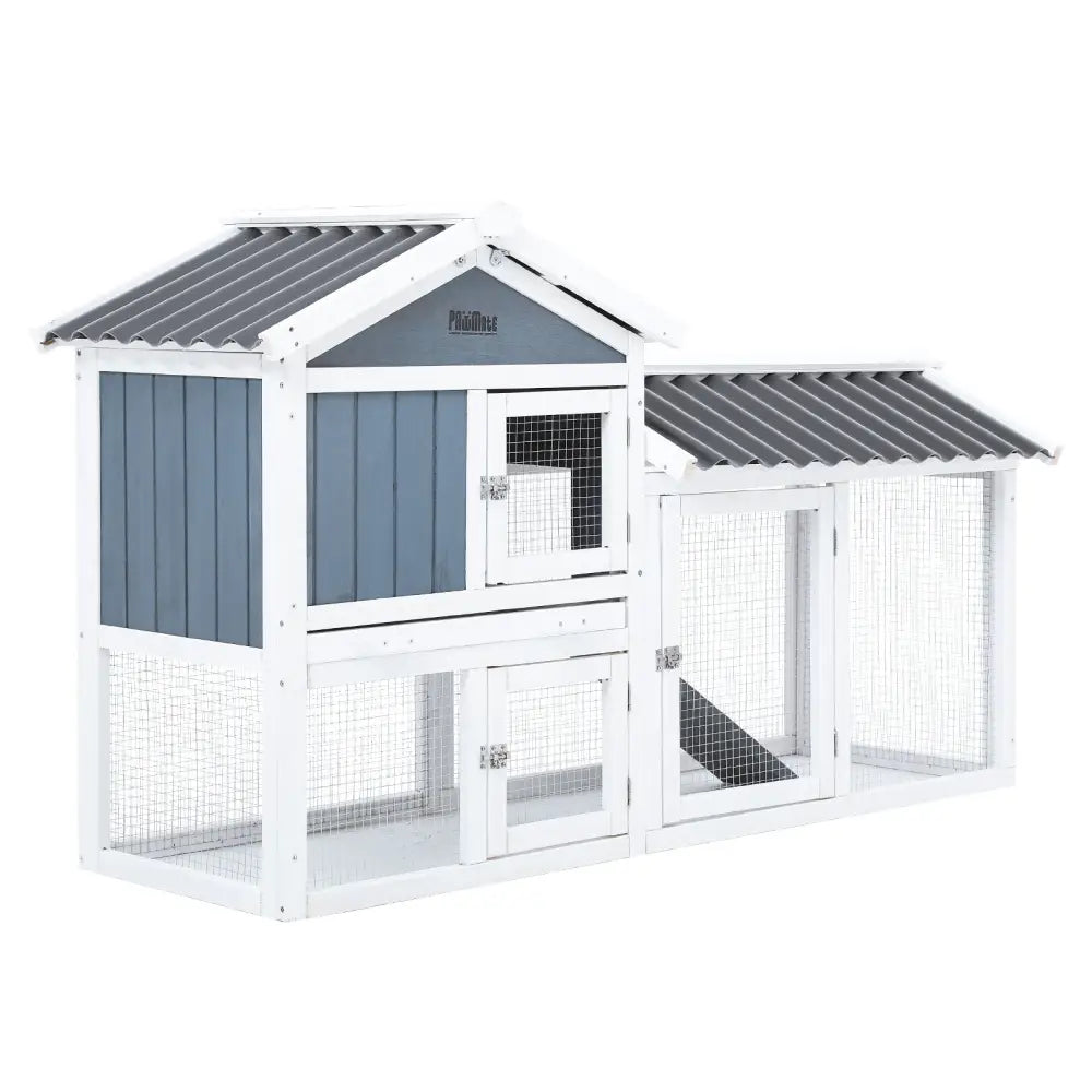 Rabbit Hutch Chicken Coop 147cm 2 Storey Pet Cage Run GRACIE - Pet Care > Coops & Hutches > Coop & Hutch Accessories