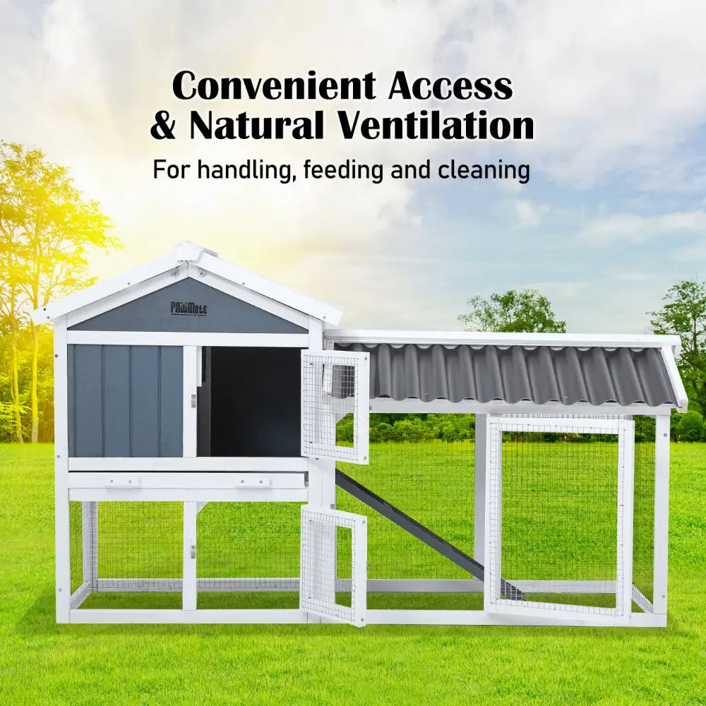 Rabbit Hutch Chicken Coop 147cm 2 Storey Pet Cage Run GRACIE - Pet Care > Coops & Hutches > Coop & Hutch Accessories