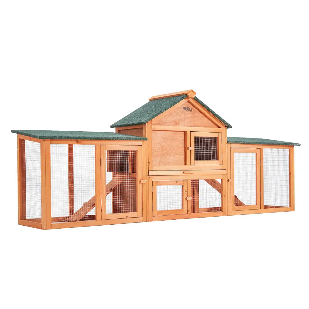 Rabbit Hutch Chicken Coop 204 x 45 x 85cm 2 Storey Cage Mansion - Pet Care > Coops & Hutches > Coop & Hutch Accessories