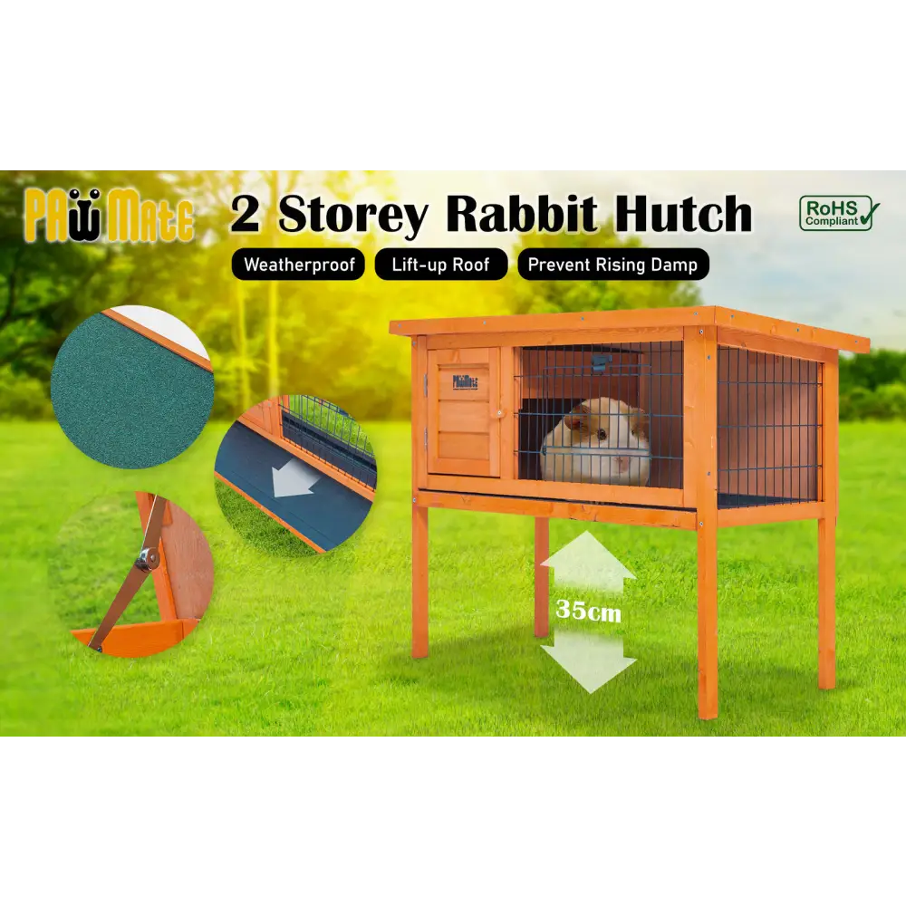 Rabbit Hutch Chicken Coop 91 x 45 x 70cm Free Standing Cage Run Eden - Pet Care > Coops & Hutches > Coop & Hutch