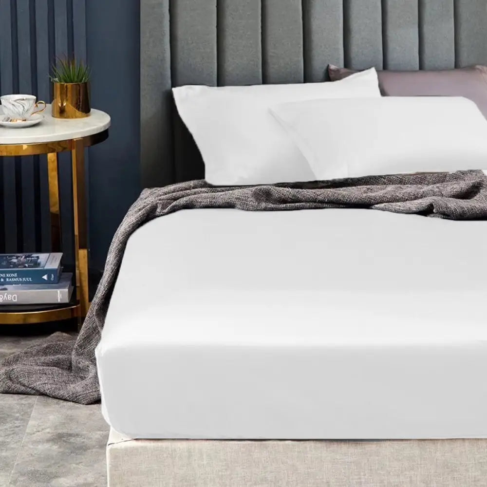 Ramesses 1500TC Elite Egyptian Cotton Sateen Fitted Sheet Combo Set White Mega King - Home & Garden > Bedding > Bed