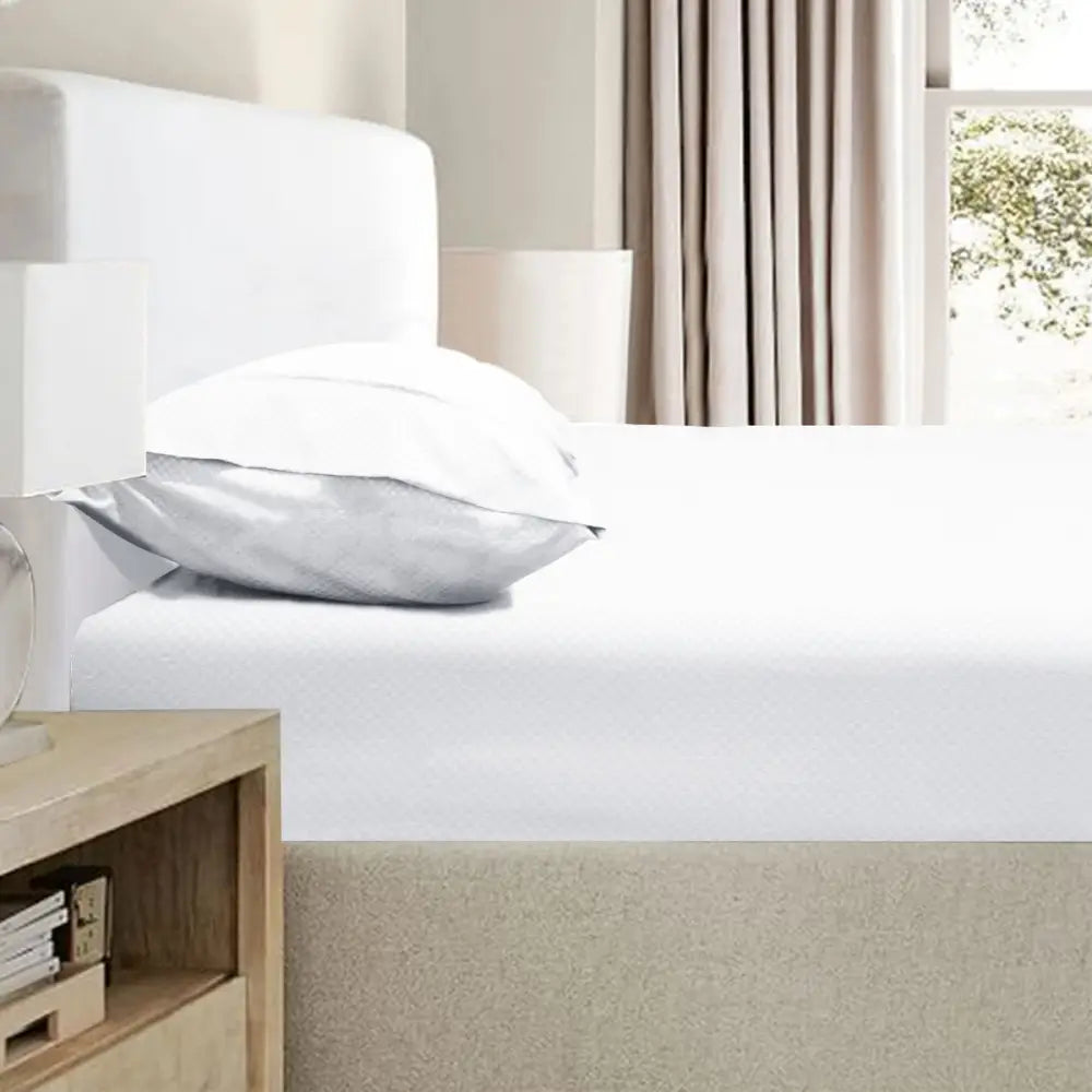 Ramesses 2000TC Bamboo Embossed Fitted Sheet Combo Set White King - Home & Garden > Bedding > Bed Sheets