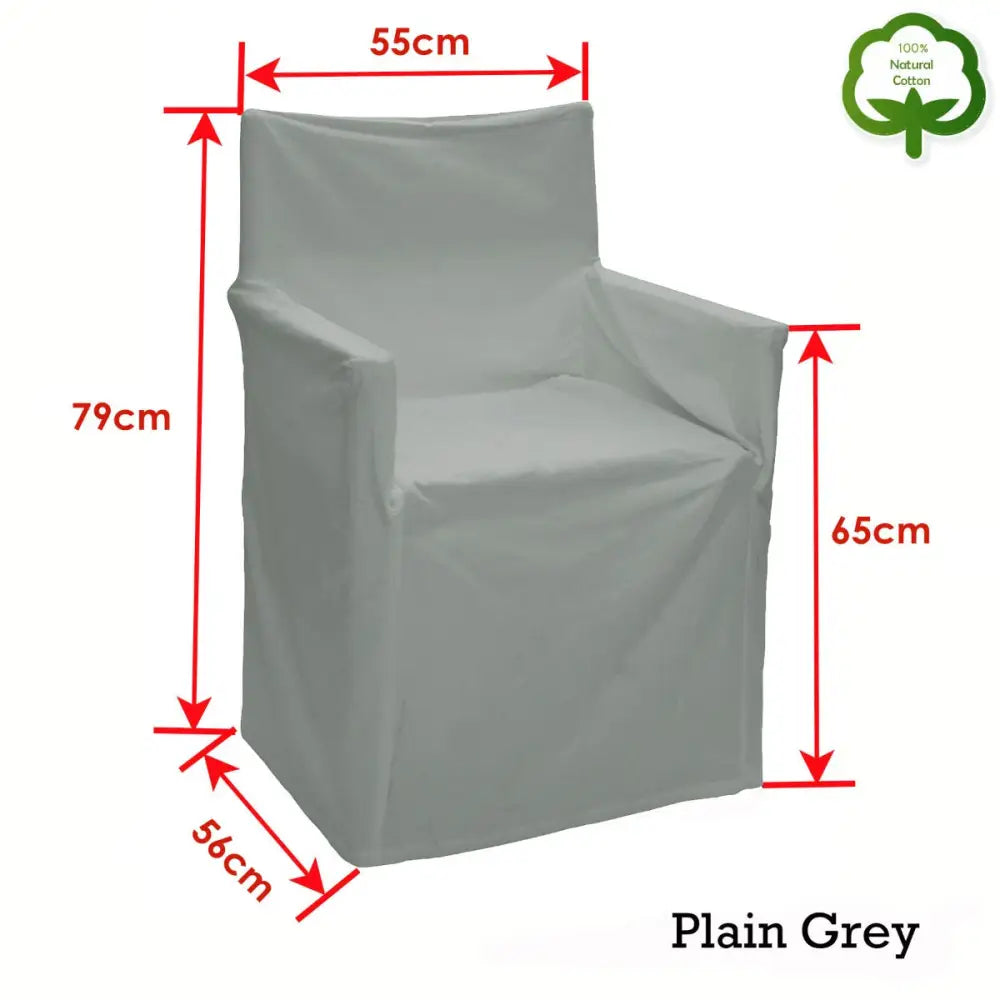 Rans Alfresco 100% Cotton Director Chair Cover - Plain Grey - Home & Garden > Decor