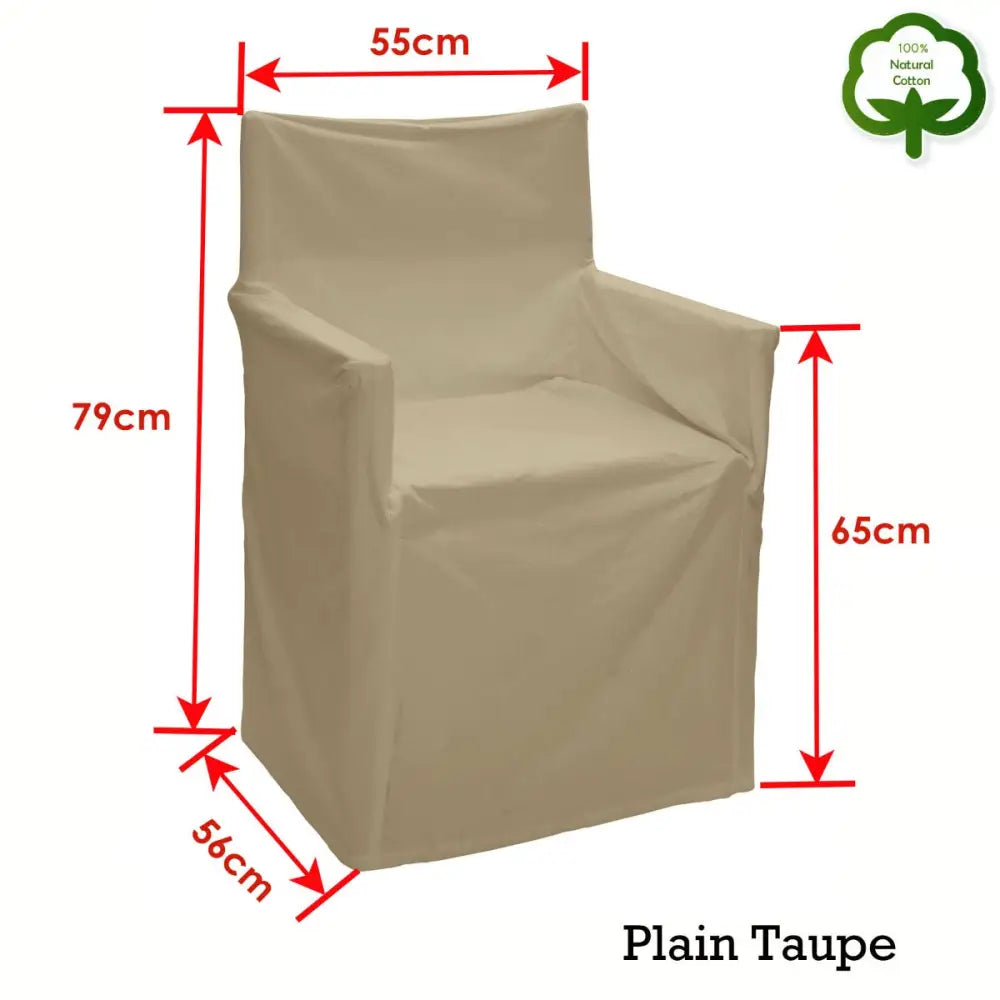 Rans Alfresco 100% Cotton Director Chair Cover - Plain Taupe - Home & Garden > Decor