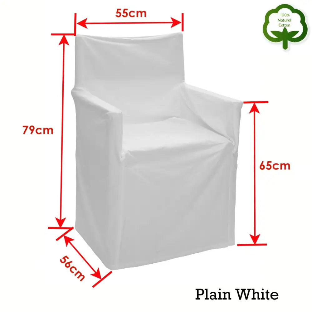 Rans Alfresco 100% Cotton Director Chair Cover - Plain White - Home & Garden > Decor