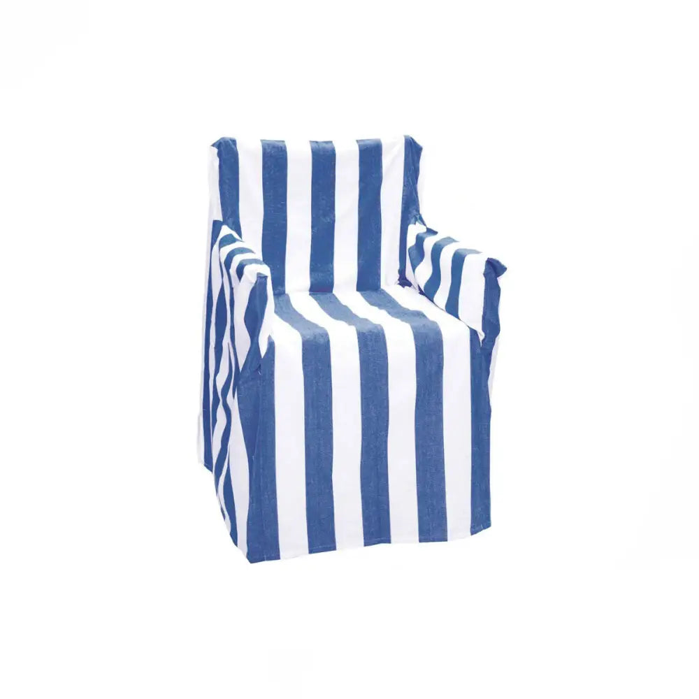 Rans Alfresco 100% Cotton Director Chair Cover - Striped Cobalt Blue - Home & Garden > Decor