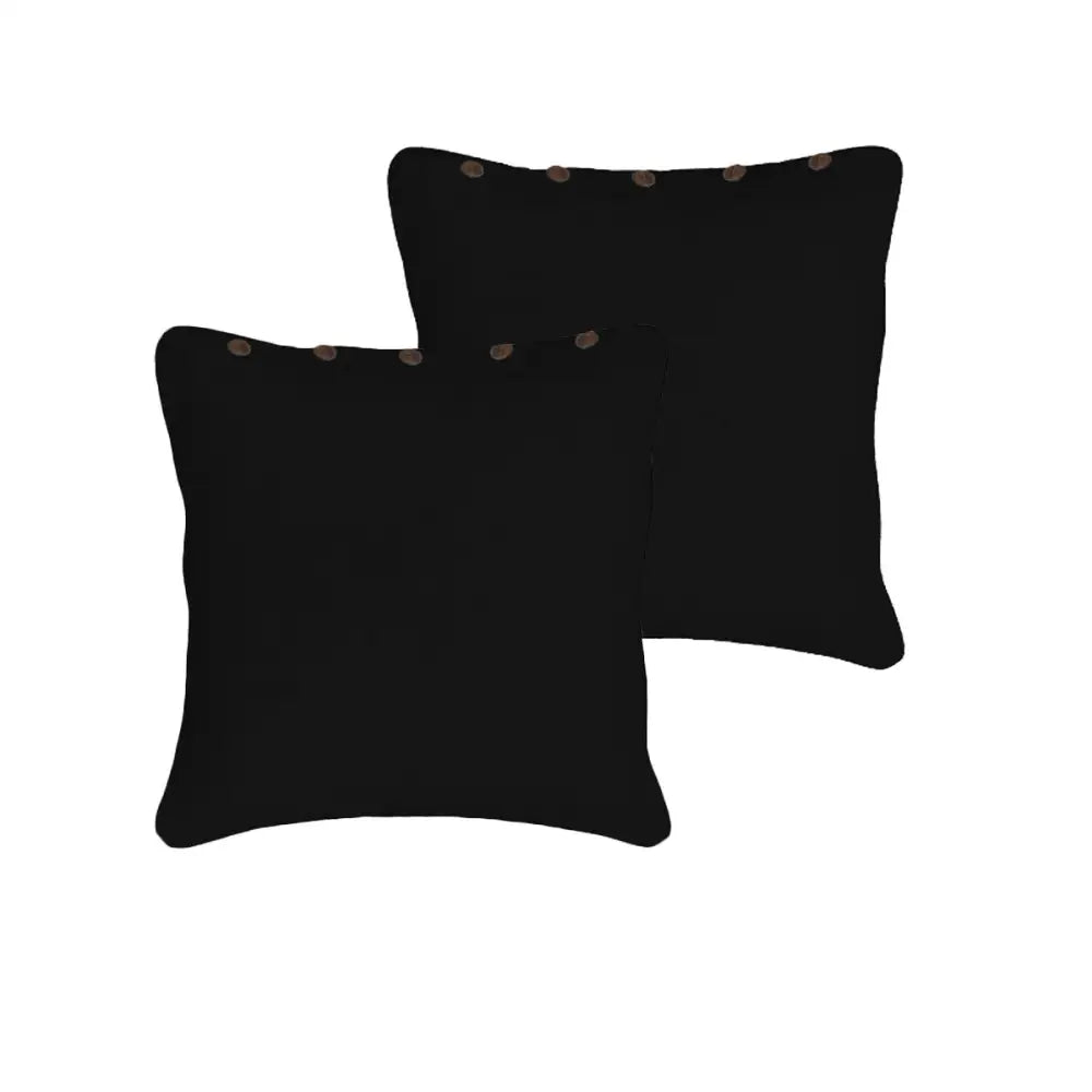 Rans Pair of London Cotton European Pillowcases with Buttons Black - Home & Garden > Bedding > Pillowcases