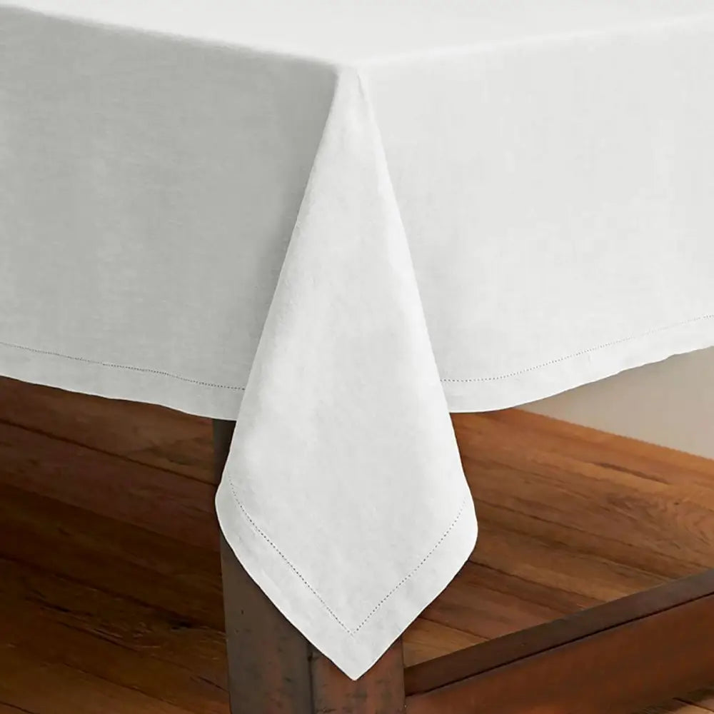 Rans Pure Cotton Hemstitch Tablecloth 150 x 300 cm - White - Home & Garden > Kitchenware