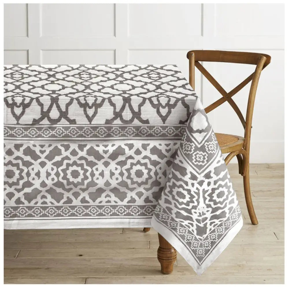 Rans Pure Cotton Vintage Tablecloth Grey 150 X 360 + 4 cm - Home & Garden > Kitchenware