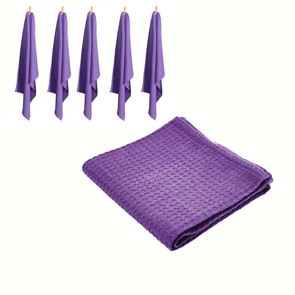 Rans Set of 6 Cotton Waffle Tea Towels 50x70 cm - Lilac (Purple) - Home & Garden > Kitchenware