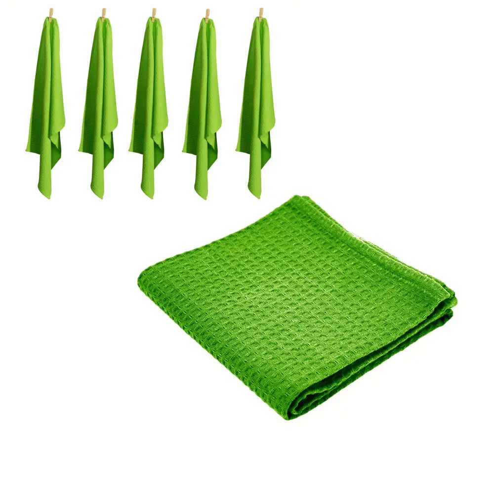 Rans Set of 6 Cotton Waffle Tea Towels 50x70 cm - Lime Green - Home & Garden > Kitchenware