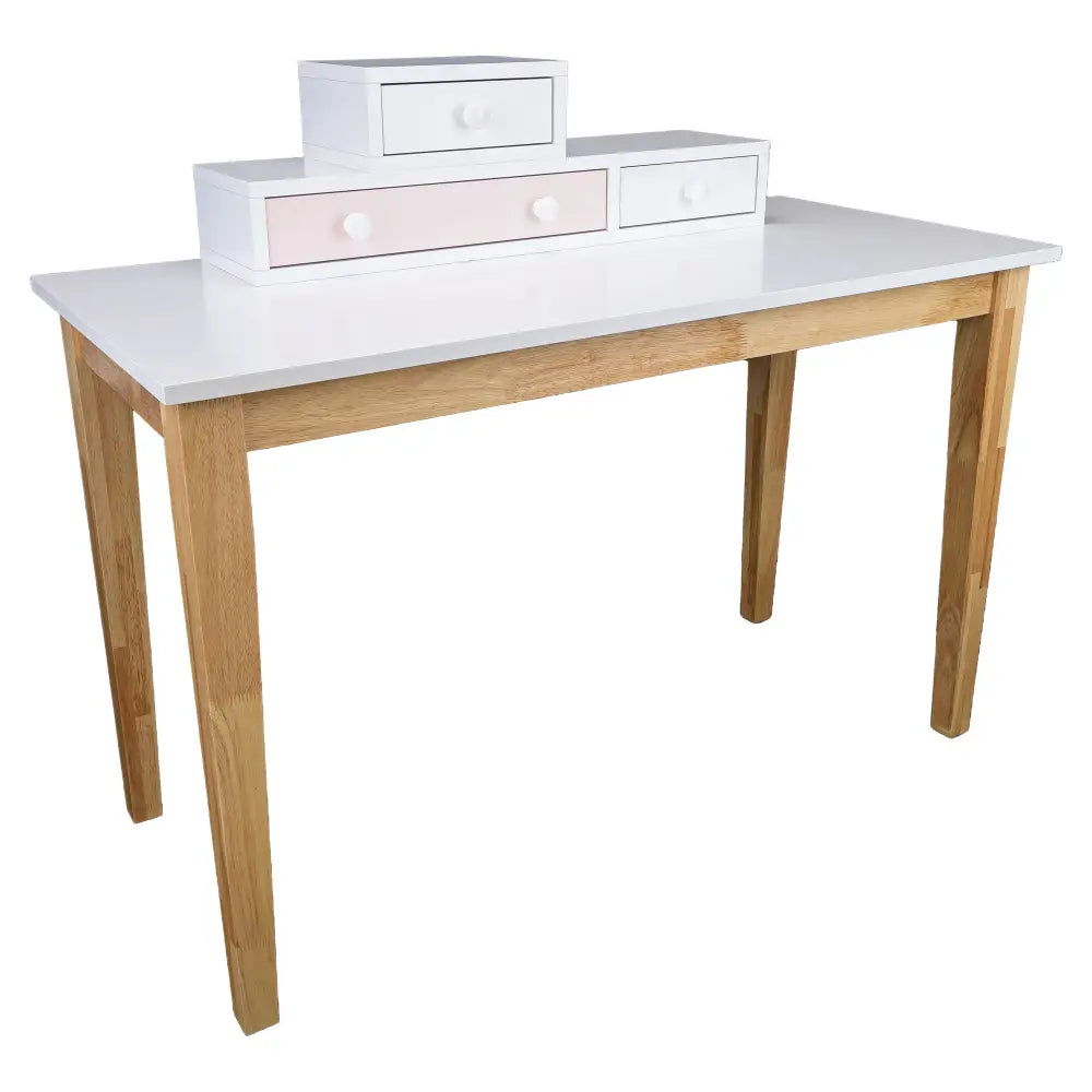 Reader Kids Children Study Computer Desk 120cm Table Rubber Wood - Pink - Furniture > Office