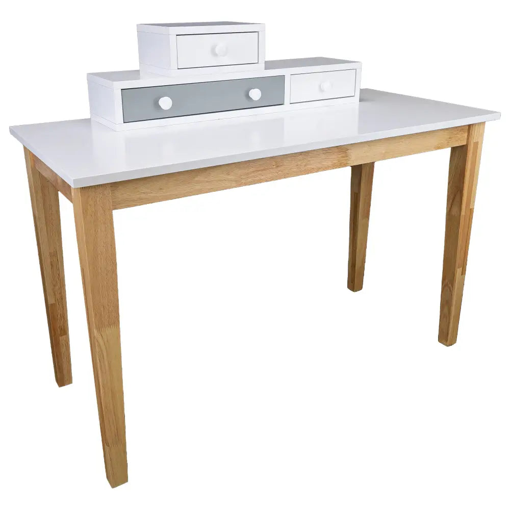 Reader Kids Children Study Computer Desk 120cm Table Rubber Wood - Grey - Furniture > Office