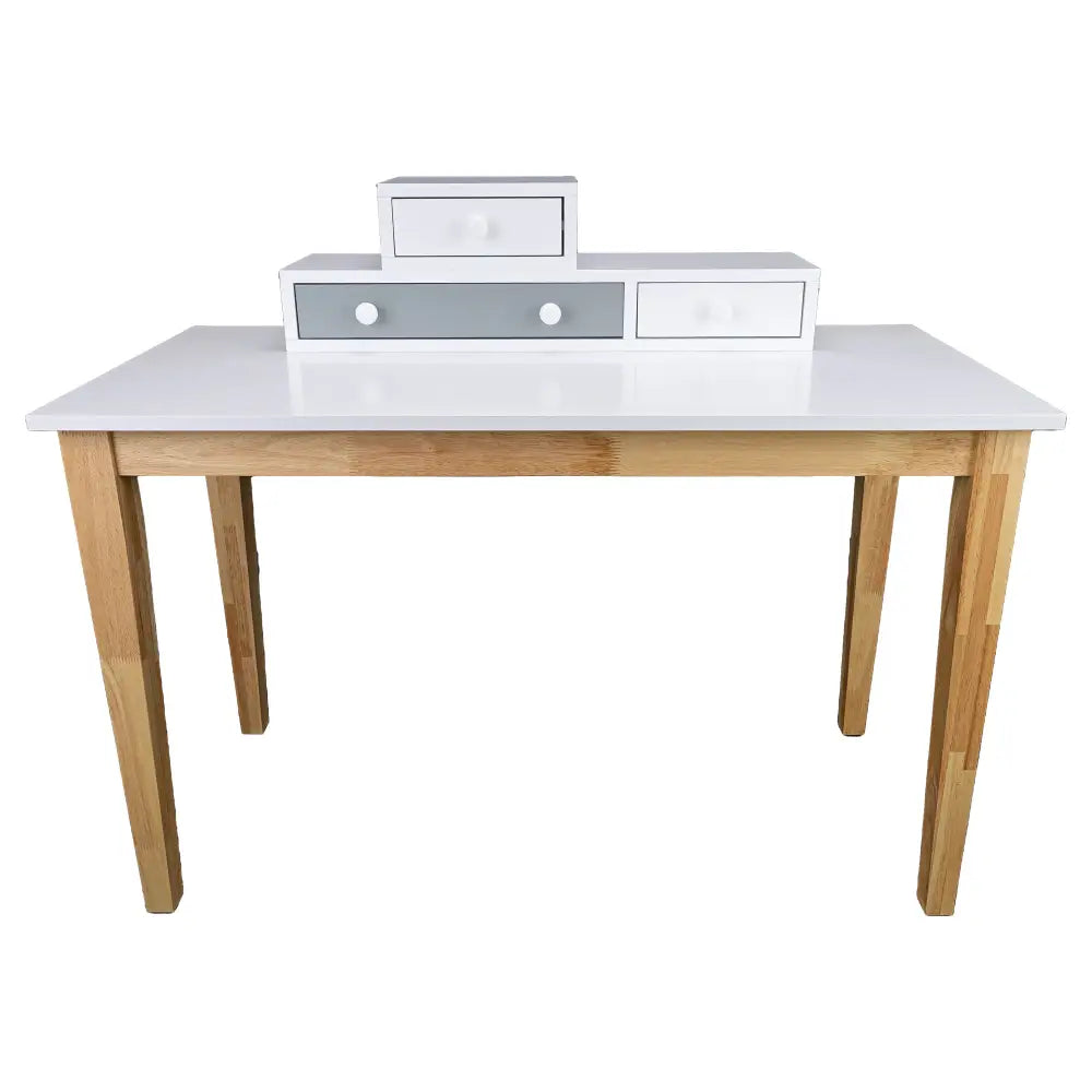 Reader Kids Children Study Computer Desk 120cm Table Rubber Wood - Grey - Furniture > Office