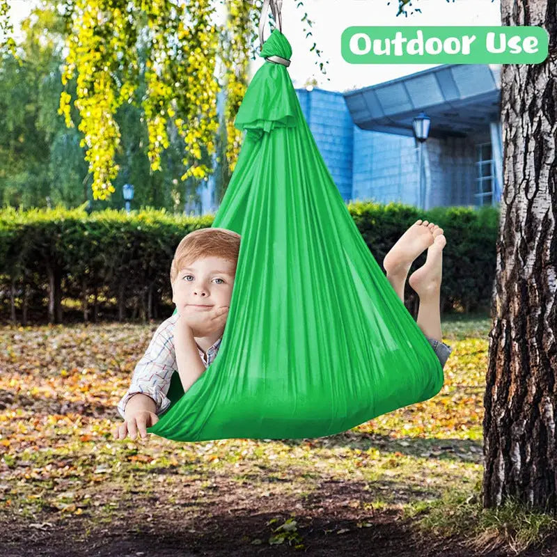 Red Kids’ Outdoor Hanging Swing Pod Chair - Comfortable & Durable Hammock for Play - Furniture > Outdoor > Outdoor