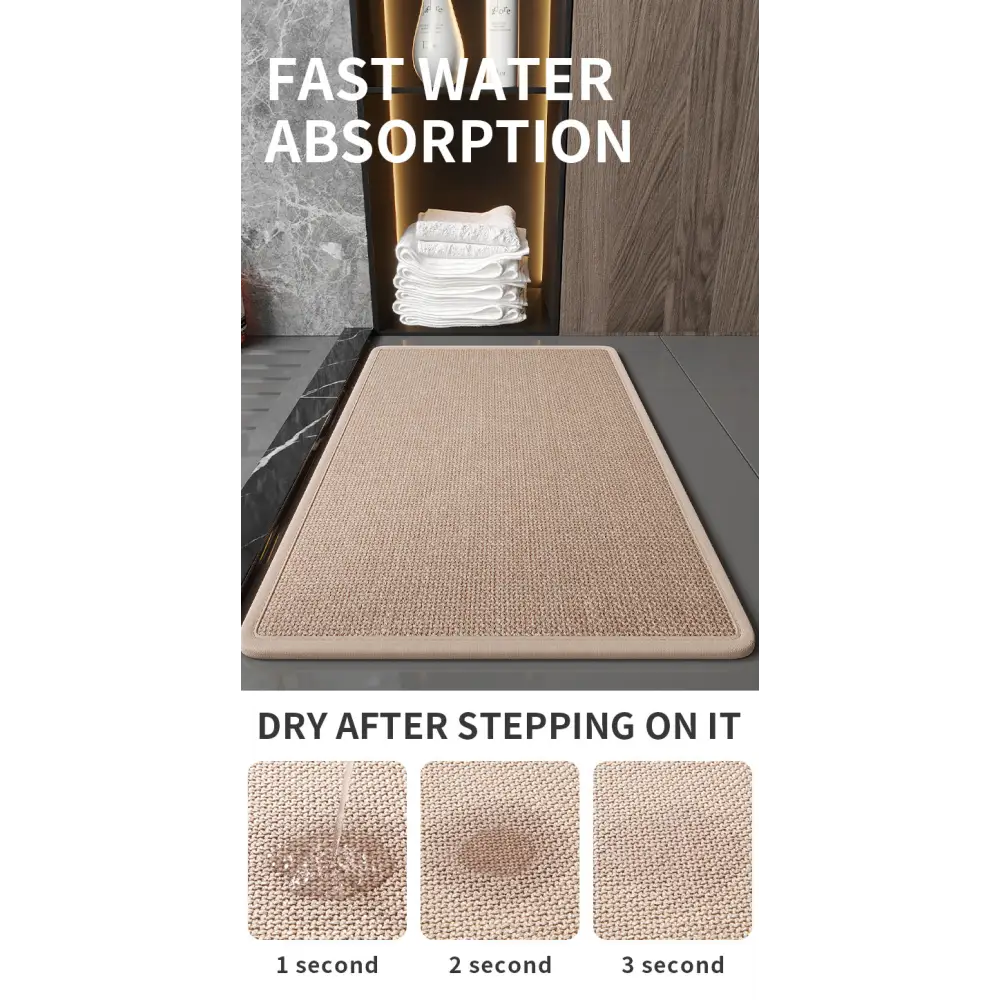 Red Quick Dry Bathroom Rug - Non-Slip PVC Foam Super Absorbent 50x80cm - Home & Garden > Bathroom Accessories > Bath