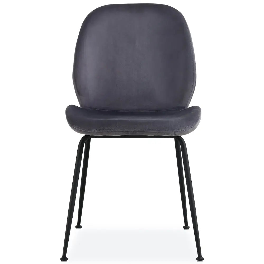 Remy Dining Chair Set of 4 Fabric Seat with Metal Frame - Charcoal - Furniture > Dining