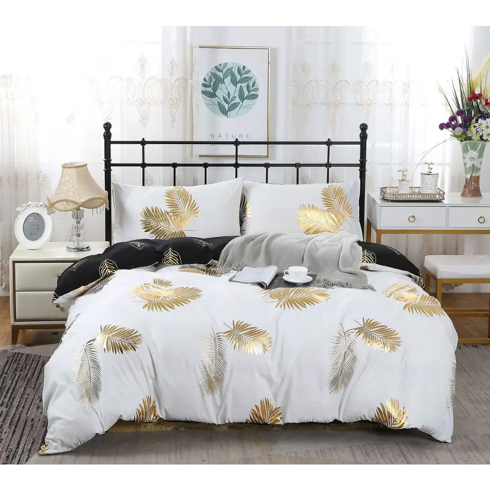 Reversible Design Super King Size Bed Quilt/Duvet Cover Set - Home & Garden > Bedding