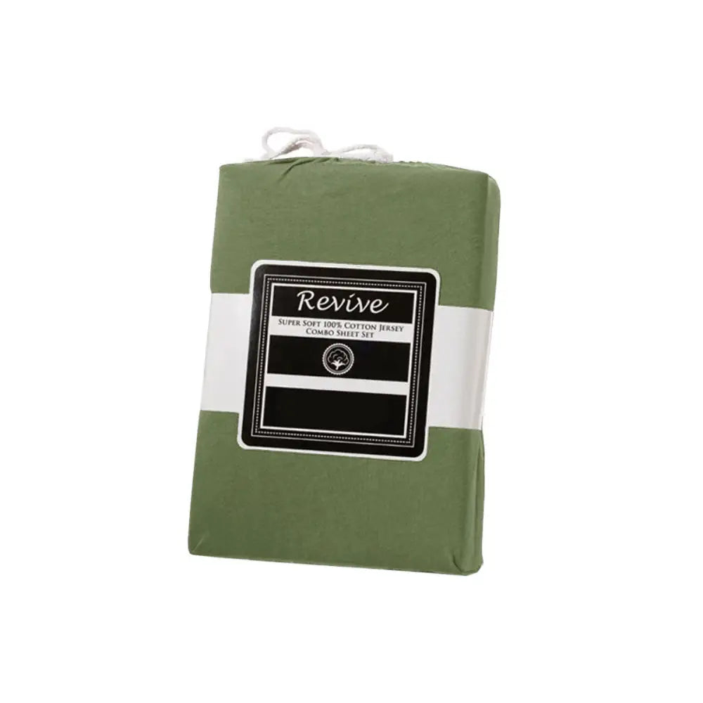 Revive 100% Cotton Jersey Combo Set Olive King - Home & Garden > Bedding > Bed Sheets