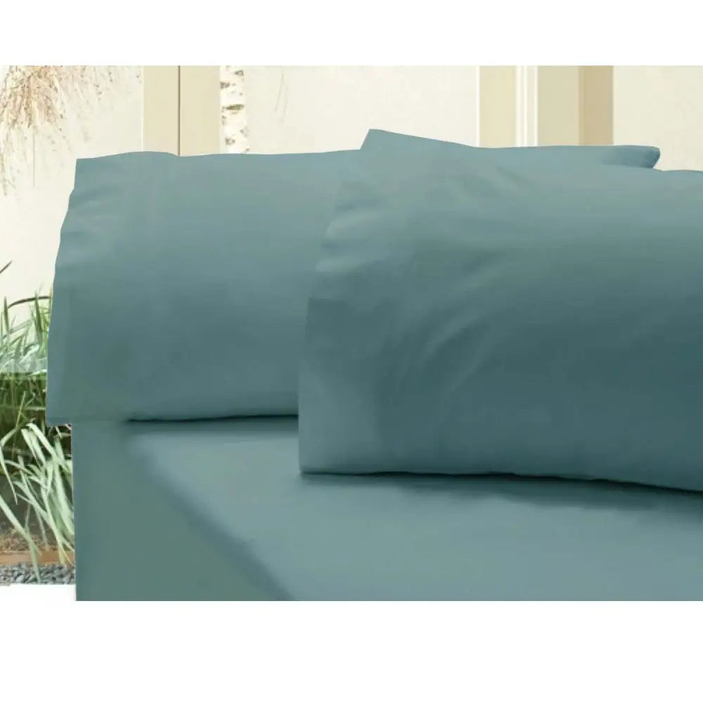 Revive 400TC Cotton Sateen Combo Set Double Steel Blue - Home & Garden > Bedding > Bed Sheets