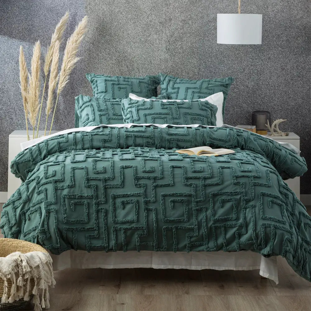 Riley Vintage Washed Cotton Chenille Tufted Mineral European Pillowcase by Renee Taylor - Home & Garden > Bedding >