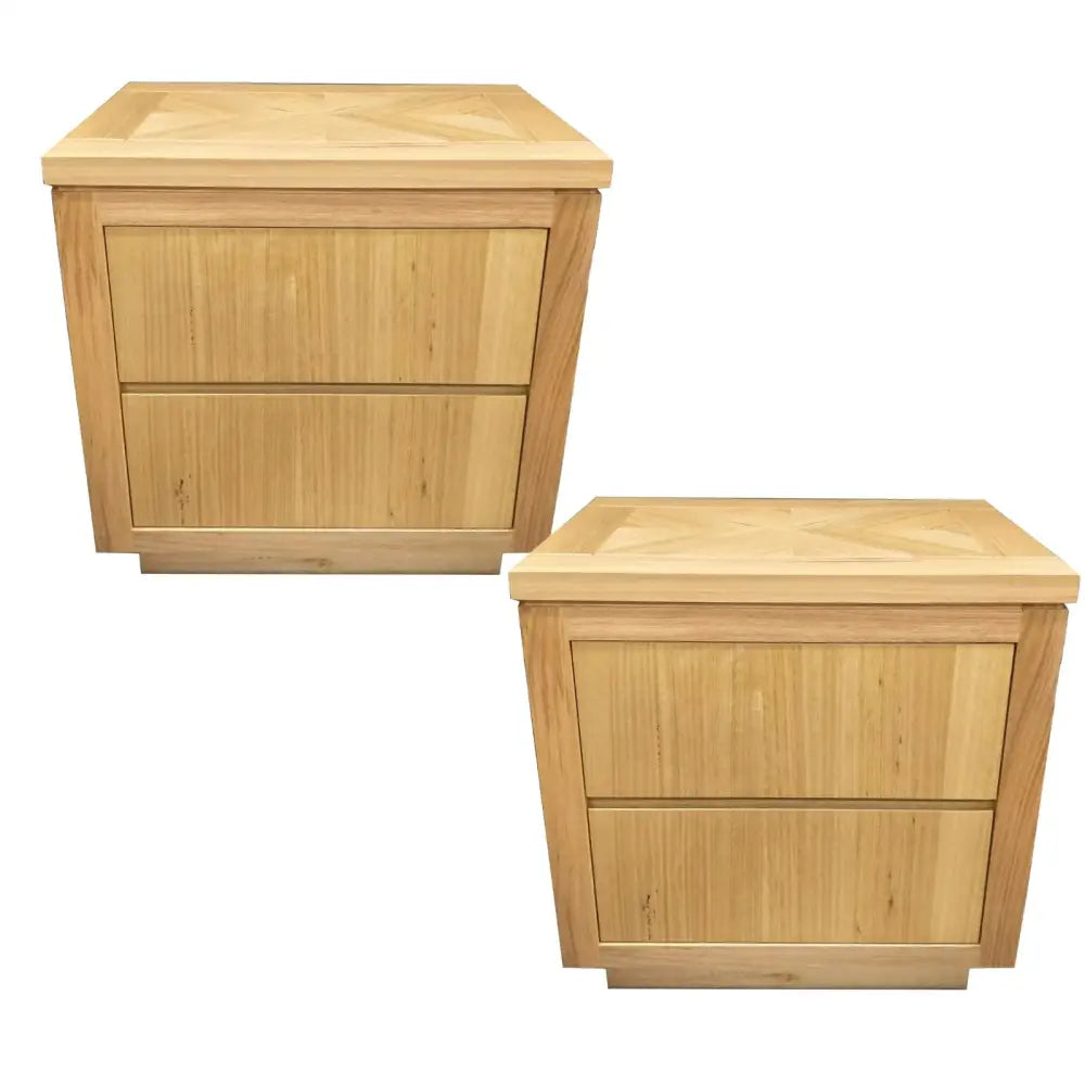 Rosemallow 2pc Bedside Table 2 Drawers Storage Nightstand End Tables - Furniture > Bedroom