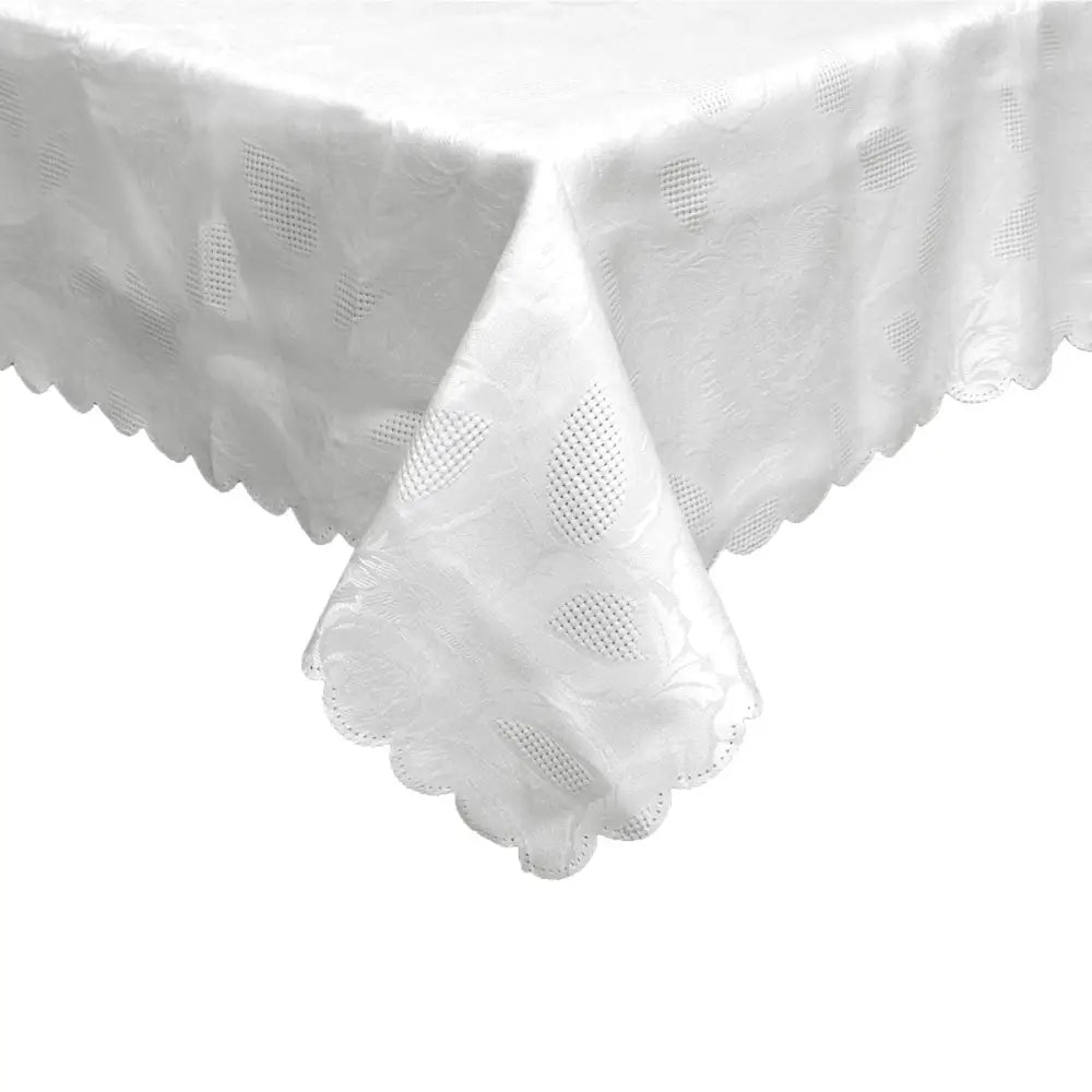 Rosie Off White Luxury Jacquard Tablecloth 150 x 210 cm - Home & Garden > Kitchenware