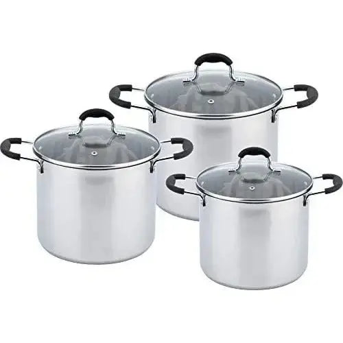 Rossner Stainless Steel Induction Cookware Set Casserole Stockpot - 3 Pots with Lids - Home & Garden > Kitchenware