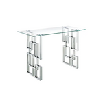 Royale Silver Console Table - White Marble - Furniture > Dining > Buffets & Sideboards