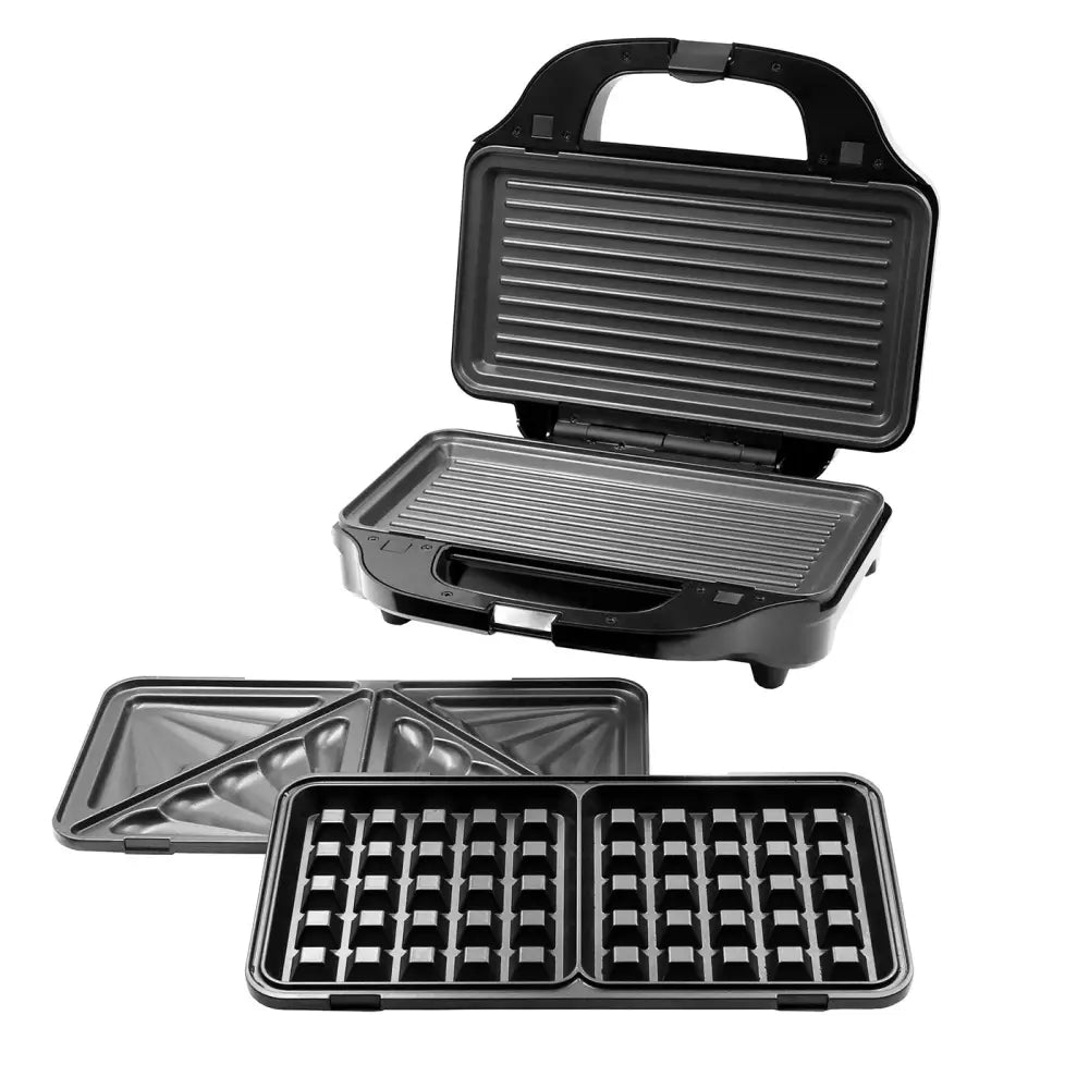 Sandwich Press w/ 3 Interchangeable Plates Incl Toasties & Waffles - Appliances > Kitchen Appliances