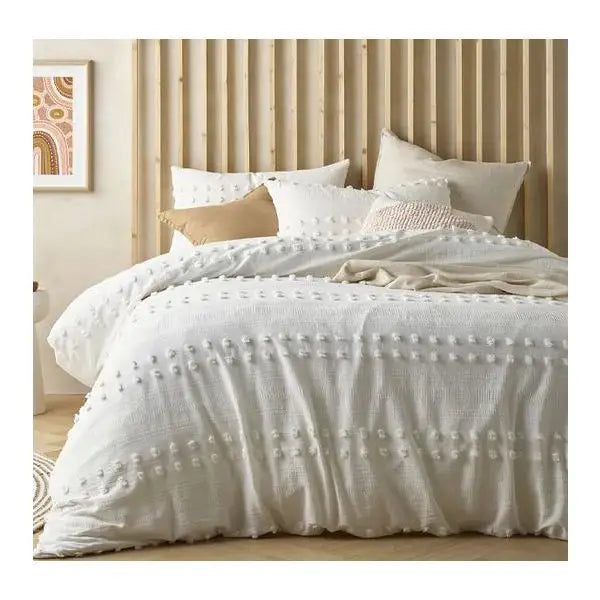 Sans Sovci Cotton Snow Quilt Cover by Vintage Design Homeware Single - Home & Garden > Bedding > Pillowcases