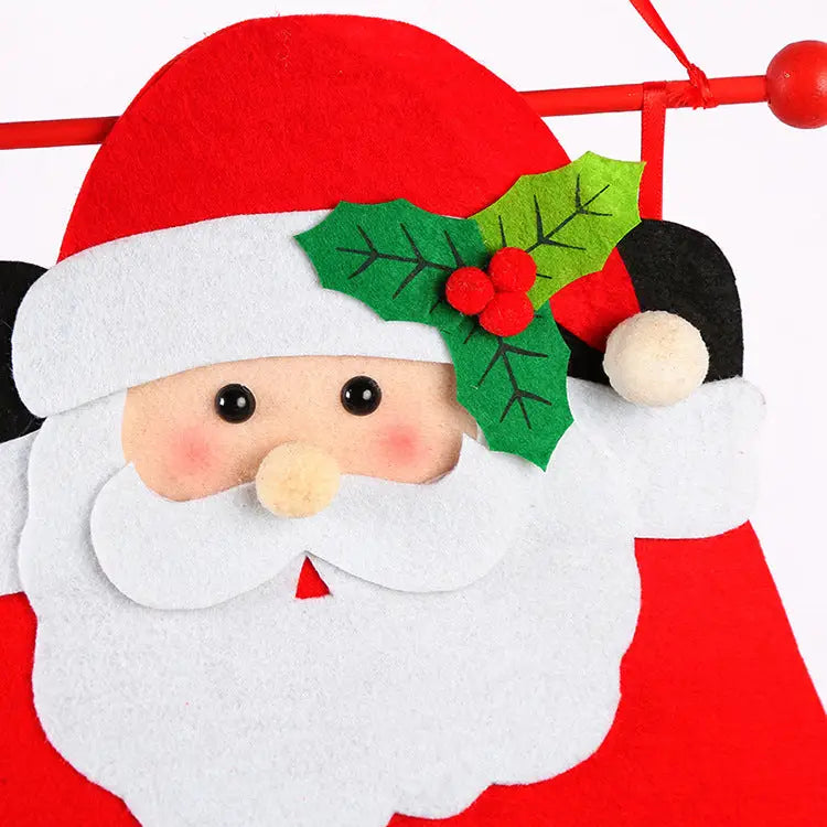 Santa Claus Advent Calendar - Felt Christmas Countdown with 24 Pockets for Kids - Occasions > Christmas > Christmas