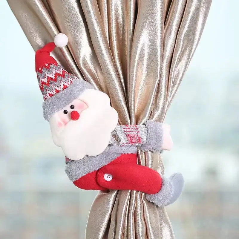 Santa Claus Curtain Tieback - Plush Christmas Curtain Holder for Festive Home Decor 22*44cm 2 PCS - Occasions >