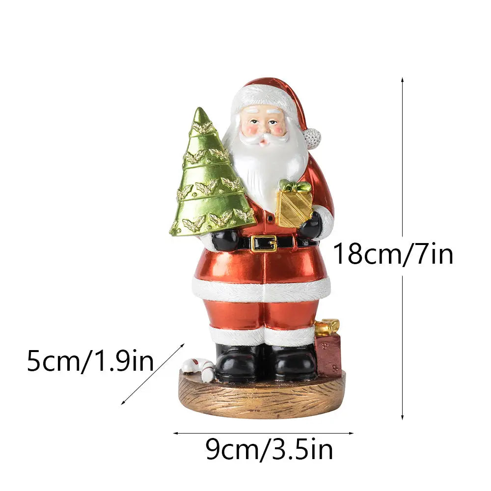 Santa Claus Figurine with Christmas Tree - 18cm Festive Resin Christmas Decoration - Occasions > Christmas > Christmas