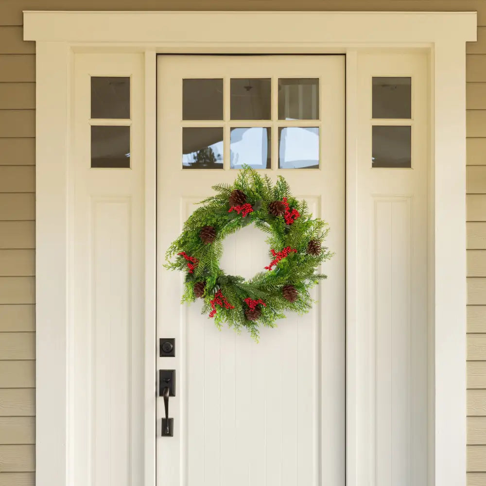 Santa’s Helper Pine Cone Christmas Wreath Decor Xmas 50CM - Occasions > Christmas > Christmas Wreaths & Garlands