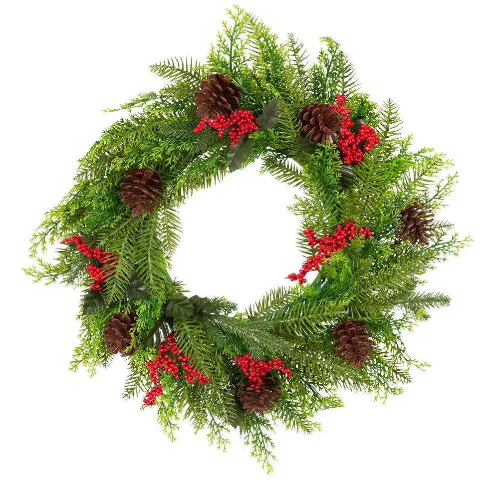 Santa’s Helper Pine Cone Christmas Wreath Decor Xmas 50CM - Occasions > Christmas > Christmas Wreaths & Garlands
