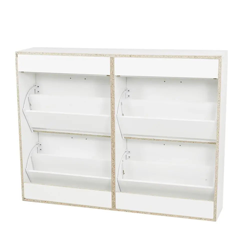 Sarantino 24 Pairs Shoe Cabinet Rack Storage Cupboard Organiser Shelf White Drawers Chest - Furniture > Living Room >