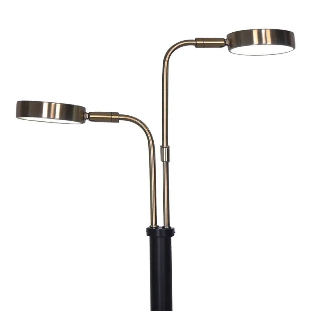 Sarantino LED Metal Table Lamp with 2 Lights Brushed Gold Black Finish - Home & Garden > Lighting